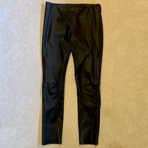 The Row Black Leather Pants